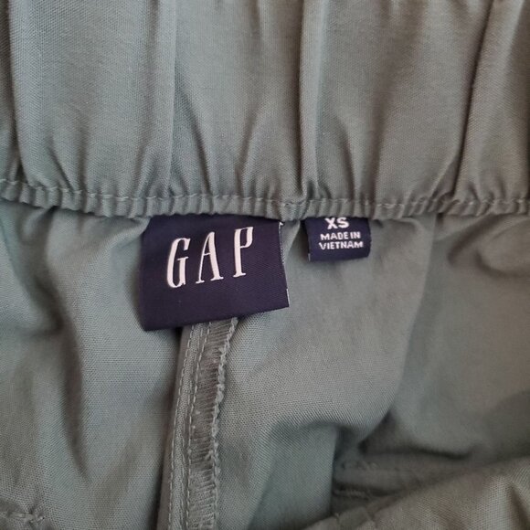 GAP High Rise Pull On Tec Pants Womens XS Olive Green Pockets Elastic Waist - Picture 3 of 13